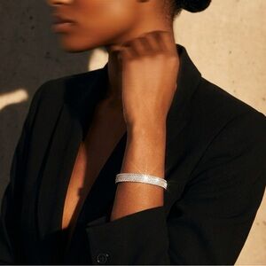 Pave CZ Hinged Bangle Bracelet Park Lane Jewelry